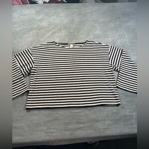 H&M Striped Black and White Women's Top XL